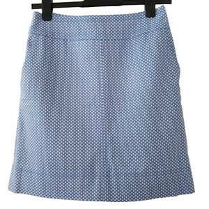 Talbots Sailboat Geo Print Casual Sporty Mini Skirt, Light Blue, Sz 2